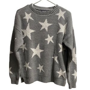 Women’s‎ Marled Reunited Clothing Grey & White Star Sweater, size Large